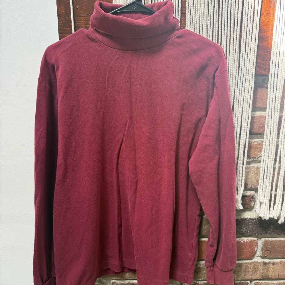 St. John's Bay Burgundy Turtleneck Long Sleeve Top